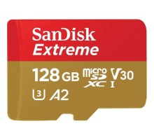 Micro SecureDigital 128GB SanDisk microSDXC Class 10 UHS-I A2 C10 V30 U3 Extreme 190MB/s [SDSQXAA-128G-GN6MN]