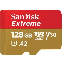 Micro SecureDigital 128GB SanDisk microSDXC Class 10 UHS-I A2 C10 V30 U3 Extreme 190MB/s [SDSQXAA-128G-GN6MN]