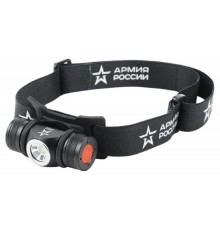 ЭРА Б0052317 Фонарь налобный светодиодный АРМИЯ РОССИИ GA-502 аккумуляторный, 5B, 5 режимов, черный, на магните, micro-USB