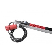 REM Верт блок розеток, мониторинг, измерение, 3 фазы 16А, 48C13, 1820 мм, вх IEC 309, шнур 3м R-MC8-3x16-48C13-MI-1820-3-3PN