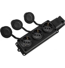 Proconnect 111-113-4 Розетка (колодка) штепсельная трехместная влагозащищенная 2P+PE 230V, 16 А, IP44 каучук