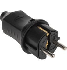 Proconnect 111-001-4 Вилка прямая влагозащищенная 2P+PE 230V, 16 А, IP44 каучук