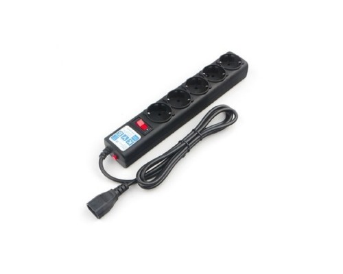 [Сетевые фильтры] PowerCube Фильтр-удлинитель (SPG5-В3) 3.0 м, 5 розеток, д/подкл. к UPS (C14), 10А/2,2кВт, черный