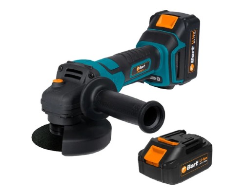 [Шлифовальные машины] Bort МАШИНА ШЛИФОВАЛЬНАЯ УГЛОВАЯ АККУМУЛЯТОРНАЯ BORT BWS-20LI-SR {20 В; Li-Ion ; 4 Ач; 7000 об/мин; 22,5 мм; 2,2 кг; 4 Ач; батарей 2 шт; аксессуаров 5 шт; гарантия 2 г} [93412215]