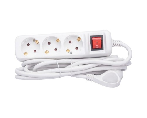 [ЭРА Удлинители бытовые, Сетевые фильтры] ЭРА Б0044040 Удлинитель электрический U-3es-3m-3x1,5 с заземлением с выключателем 3 розетки 3м ПВС 3x1,5мм2 16А