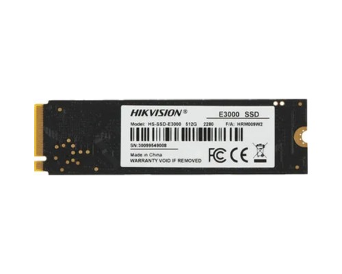 [носитель информации] SSD M.2 HIKVision 512GB E3000 Series <HS-SSD-E3000/512G> (PCI-E 3.0 x4, up to 3500/1800MBs, 3D NAND, 224TBW, NVMe, 22x80mm)