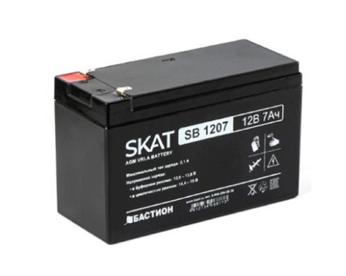 [Скат ] АКБ БАСТИОН SKAT SB 1207 AGM 12В 7Ач, I зар.2,1А, F2, гарантия 18 мес (2533)