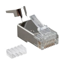 Коннектор Hyperline (PLUG-8P8C-UV-C6-TW-SH-10) FTP кат.6 RJ45 прозрачный (упак.:10шт)