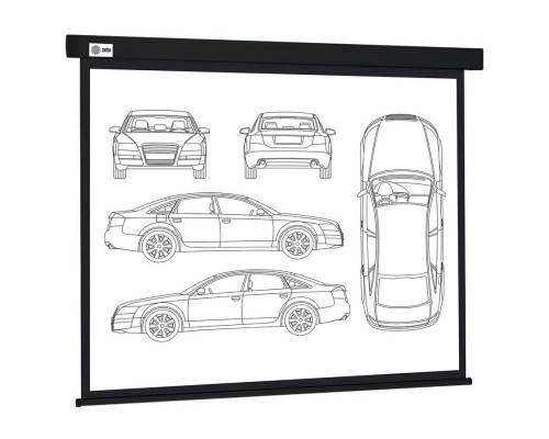 [Экраны Cactus] Экран Cactus Wallscreen CS-PSW-213X213-BK,  213х213 см, 1:1,  настенно-потолочный черный