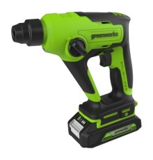 Greenworks GD24SDS1K2 Перфоратор аккумуляторный бесщеточный, 1,2 ДЖ, 24V, c АКБ 2Ач и ЗУ, в сумке [3803107UA]
