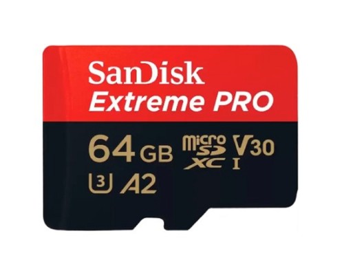 [Карта памяти ] Micro SecureDigital 64GB SanDisk Extreme Pro microSD UH for 4K Video on Smartphones, Action Cams & Drones 200MB/s Read, 90MB/s Write, Lifetime Warranty[SDSQXCU-064G-GN6MA]