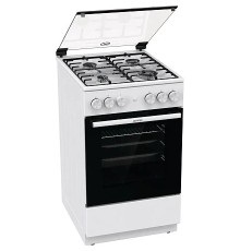 Плита/ Газовая плита, Цвет: Белый, Материал дверцы: Стеклянная дверца, Стандартный шарнир дверцы, Крышка: Стеклянная крышка, Тип духовки: Газовая духовка, Газовая варочная панель, Электроподжиг кнопко