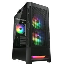 Cougar Airface RGB Black, 2х140мм + 1x120mm ARGB Fan, ARGB Fan Hub, без БП, черный, ATX