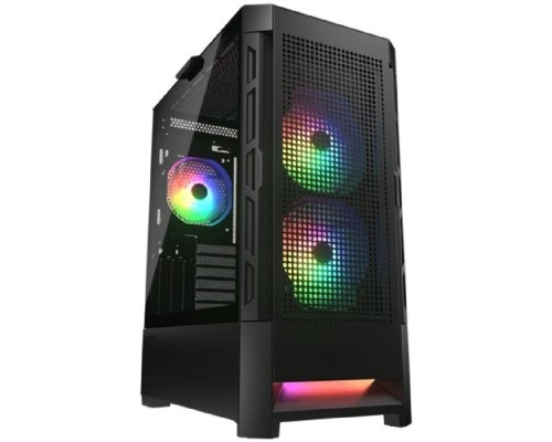 [Корпуса] Cougar Airface RGB Black, 2х140мм + 1x120mm ARGB Fan, ARGB Fan Hub, без БП, черный, ATX