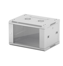 NEOMAX Шкаф телекоммуникационный настенный 6U (600х350), стеклянная дверь, замок (3шт) на ключе, разборный, цвет серый (1 коробка)[NCB-WM6U-6035GK3-100-GY