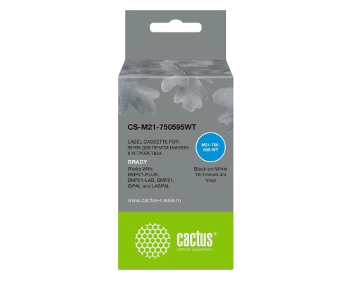 [расходные материалы] Картридж ленточный Cactus CS-M21-750595WT черный для Brady BMP21-PLUS, BMP21-LAB