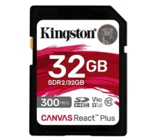 SecureDigital 32GB Kingston SDHC, UHS-I Class U3 V90, чтение: 300Мб/с, запись: 260Мб/с <SDR2/32GB>
