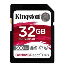 SecureDigital 32GB Kingston SDHC, UHS-I Class U3 V90, чтение: 300Мб/с, запись: 260Мб/с <SDR2/32GB>