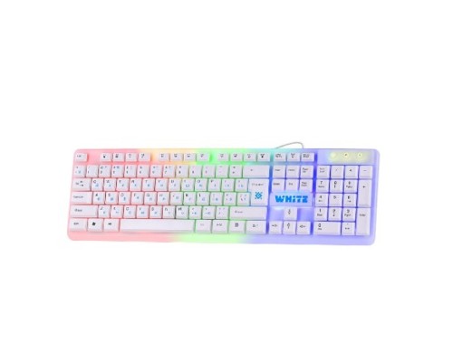 [Клавиатура] Defender Клавиатура White GK-172 RU [45172] {проводная, радуж. подсветка,104 кнопки}