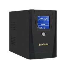 Exegate EX292769RUS ИБП ExeGate Power Smart ULB-650.LCD.AVR.1SH.2C13 <650VA/360W, LCD, AVR,1*Schuko+2*C13, металлический корпус, Black>