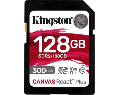 [Карта памяти ] SecureDigital 128GB Kingston SDHC, UHS-II Class U3 V90, чтение: 300Мб/с, запись: 260Мб/с <SDR2/128GB>