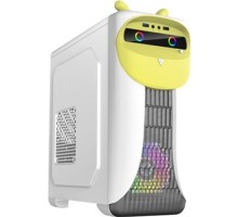 GameMax Корпус Cute OWL W-Y без БП (Midi Tower, ATX, Бело-желтый, 1*USB3.0 + 2*USB2.0, 2*120мм)