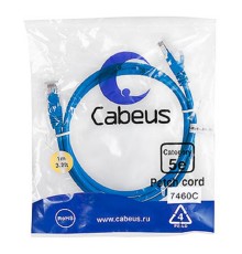 Cabeus PC-UTP-RJ45-Cat.5e-1m-BL Патч-корд U/UTP, категория 5е, 2xRJ45/8p8c, неэкранированный, синий, PVC, 1м