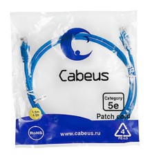 Cabeus PC-UTP-RJ45-Cat.5e-1.5m-BL Патч-корд U/UTP, категория 5е, 2xRJ45/8p8c, неэкранированный, синий, PVC, 1.5м
