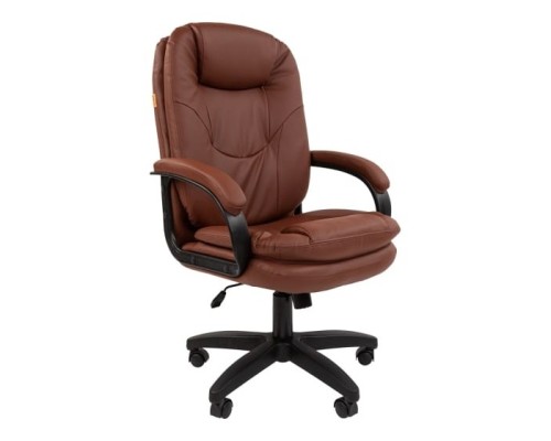 [Офисные кресла] Офисное кресло Chairman 668LT Россия черный пластик, экопремиум коричневый N (7114865)