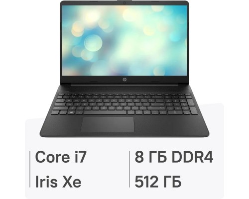 [Ноутбук] HP 15s-fq5035ny [737U1EA] Black 15.6
