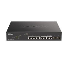 D-Link DGS-1100-10MPPV2/A3A Настраиваемый L2 коммутатор с 8 портами 10/100/1000Base-T и 2 портами 1000Base-X SFP (порты 1-8 PoE 802.3af/at, порты 7-8 PoE 802.3bt, PoE-бюджет 242 Вт)