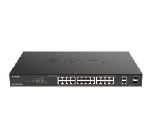 D-Link DGS-1100-26MPPV2/A3A Настраиваемый L2 коммутатор с 24 портами 10/100/1000Base-T и 2 комбо-портами 1000Base-T/SFP (порты 1-24 PoE 802.3af/at, порты 21-24 PoE 802.3bt, PoE-бюджет 525 Вт)