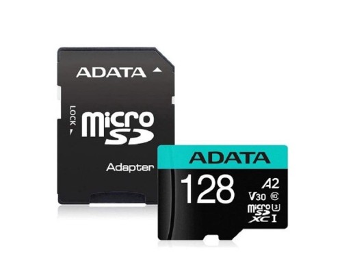 [Карта памяти ] Micro SecureDigital 128GB A-Data [AUSDX128GUI3V30SA2-RA1] Premier Pro + adapter Class10