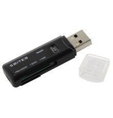 5bites Устройство ч/з карт памяти RE3-200BK USB3.0 Card reader / SD / TF / USB PLUG / BLACK