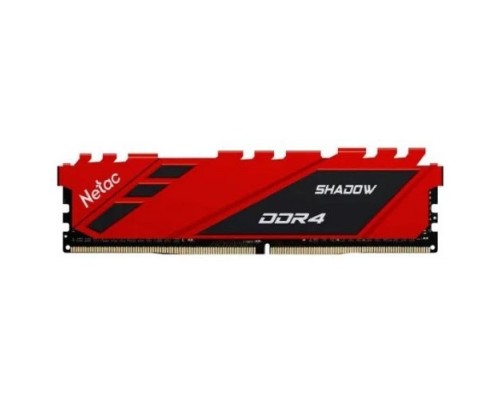 [Модуль памяти] Память DIMM DDR4 8Gb PC21300 2666MHz CL19 Netac Shadow red 1.2V (NTSDD4P26SP-08R)