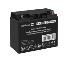 Exegate EX293360RUS Аккумуляторная батарея ExeGate DTM 1218 (12V 18Ah, клеммы F3 (болт М5 с гайкой))