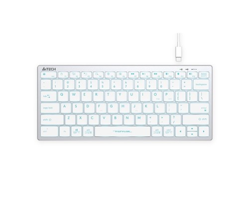[Клавиатура] Клавиатура A4Tech Fstyler FX61 белый USB slim LED (FX61 WHITE)