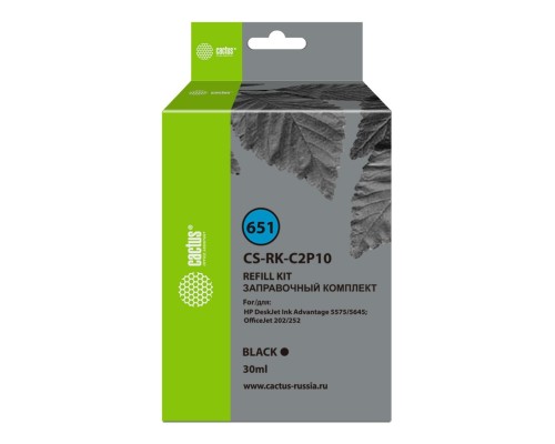 [Расходные материалы] Заправочный набор Cactus CS-RK-C2P10 №651 черный30мл для HP DJ 5575/5645