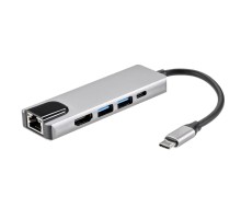 AOpen ACU435M Адаптер USB 3.1 Type-Cm ->HDMI A(m) 4K@30Hz, RJ45, 2XUSB3.0, PD, iOpen <ACU435M>