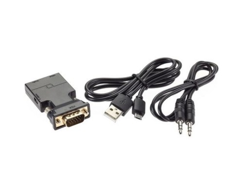 [кабели] VCOM CA337A Переходник VGA(M)+audio+microUSB --> HDMI(F)1080*60Hz, VCOM <CA337A>[4895182225152]