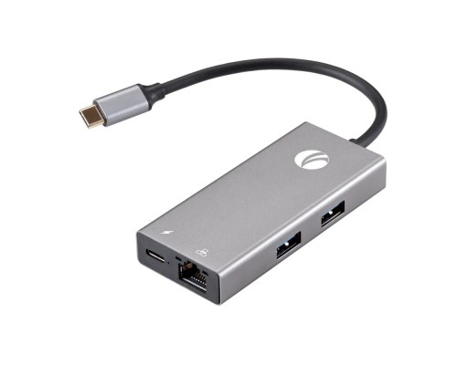 [кабели] VCOM CU459 Адаптер Type-Cm --> RJ-45+3USB3.0(f) +PD+HDMI1.4.<CU459>