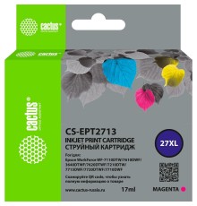 Картридж струйный Cactus CS-EPT2713 27XL пурпурный (17мл) для Epson WorkForce WF-3620/3640/7110/7210