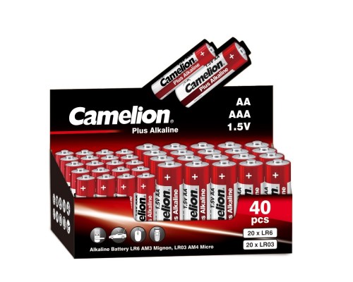 [Батарейка] Camelion Plus Alkaline COMBO40 (20LR6 + 20LR03-CB, батарейка,1.5В) (40 шт. в уп-ке) 
