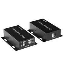 ORIENT VE02U4P, USB2.0 extender, удлинитель до 50 м по витой паре Cat6/6е, USB2.0 хаб 4 порта, питание от внешнего БП (31322)