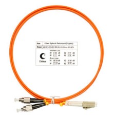 Cabeus FOP-62-LC-FC-1m Шнур оптический duplex LC-FC 62,5/125 mm 1м LSZH 