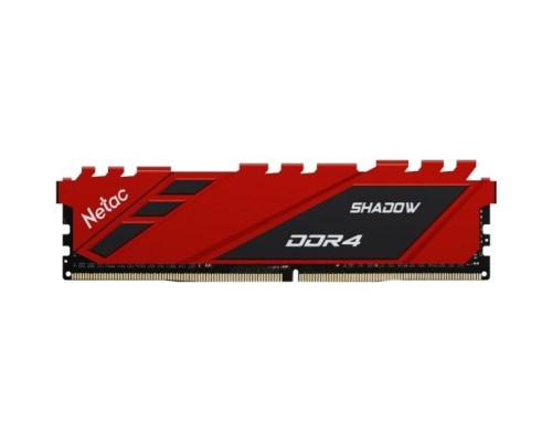 [Модуль памяти] Память DIMM DDR4 16Gb PC21300 2666MHz CL19 Netac Shadow red с радиатором (NTSDD4P26SP-16R)