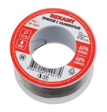 REXANT (09-3201) Припой с канифолью , 100 г, O0.5 мм, (олово 60%, свинец 40%), катушка, блистер  