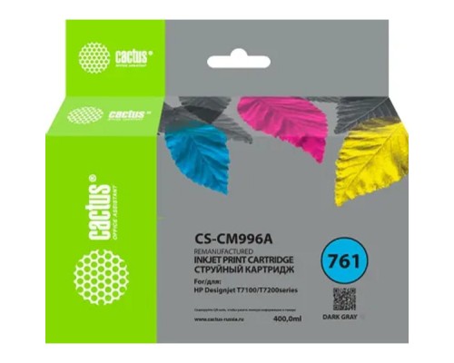 [расходные материалы] Картридж струйный Cactus CS-CM996A №761 темно-серый (400мл) для HP DesignJet T7100/Т7200