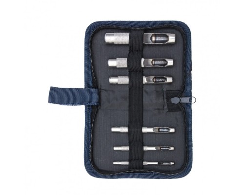 [Съемники] СИБРТЕХ Набор пробойников для кожи 3, 4, 6, 8, 10, 12,5 мм, 6 шт, чехол [18306]