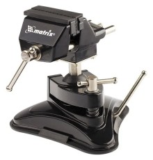 MATRIX Тиски настольные,резиновая вакуумная присоска,шарнирный механизм,ширина рабочих губок 70 мм [18506]